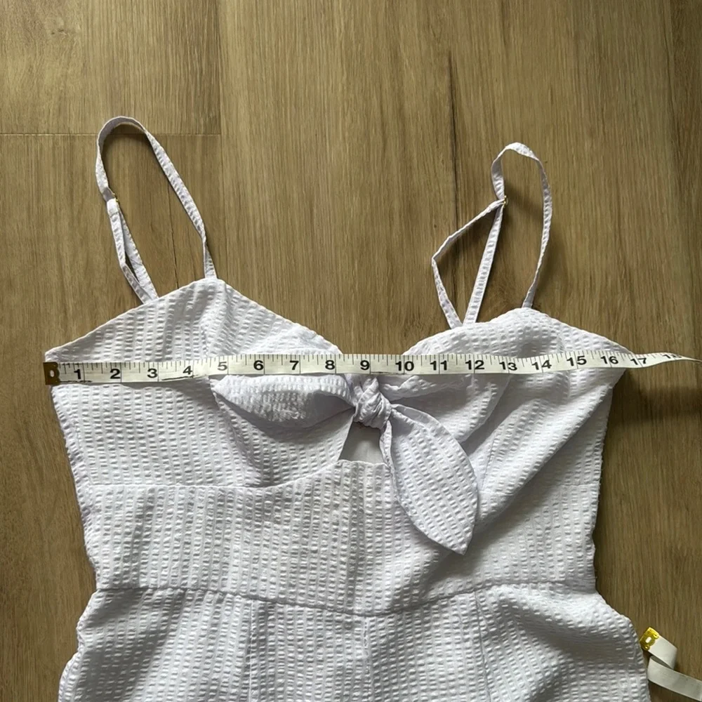 Hutch Anthropologie Seersucker Bow Front Jumpsuit sz 6 - Picture 6 of 13